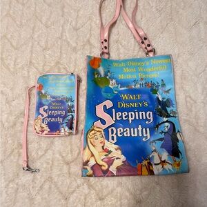 Vintage Disney Sleeping Beauty Tote and Pouch